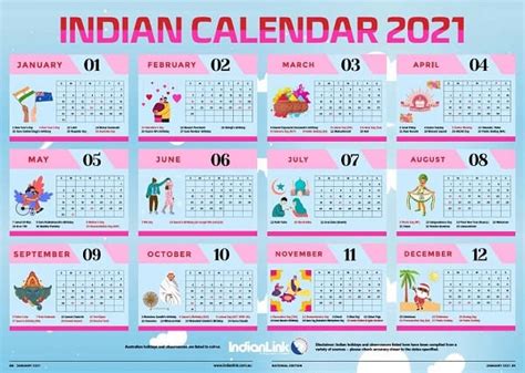 Indo Oz Calendar 2021