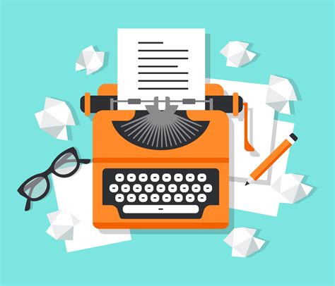 Workplace With Typewriter Illustration Vector Art At Vecteezy