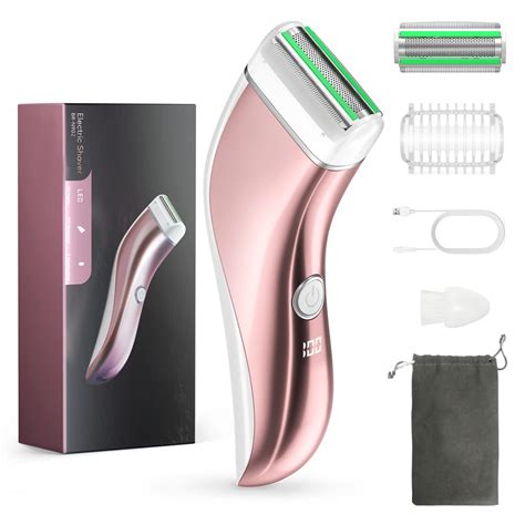 Electric Lady Shaver Waterproof IPX7 Bikini Trimmer With Replacement Blades And LCD Display