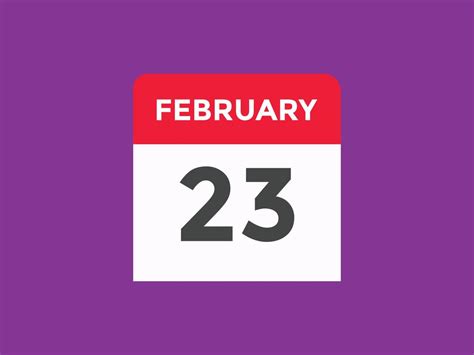 february 23 calendar reminder. 23th february daily calendar icon ...