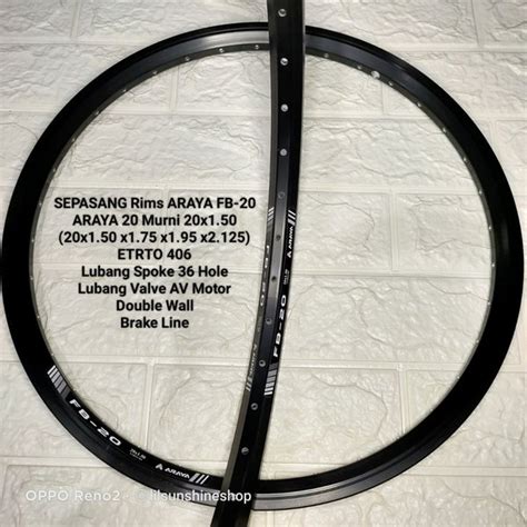 Jual Rims Velg 20 ARAYA FB 20 ETRTO 406 Lubang 36 Holes Double Wall 20