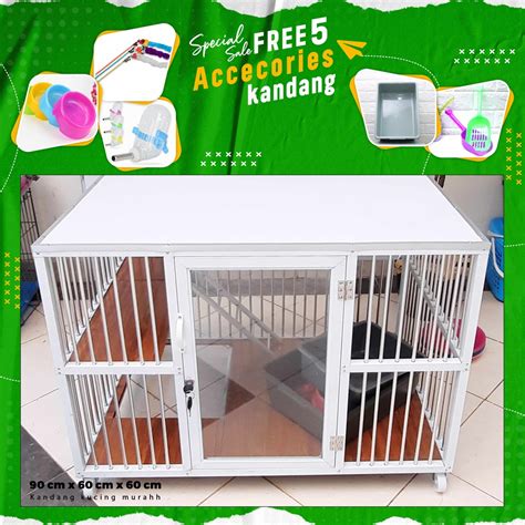 Jual Kandang Kucing Alumunium 1 Pintu Bandung Rangka Putih Tingkat Luas