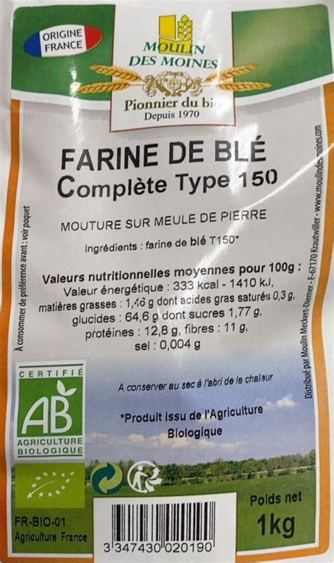 Farine De Bl Compl Te Type Moulin Des Moines Kg