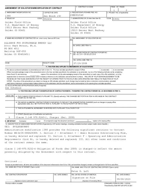 Fillable Online Standard Form Modification See The Current