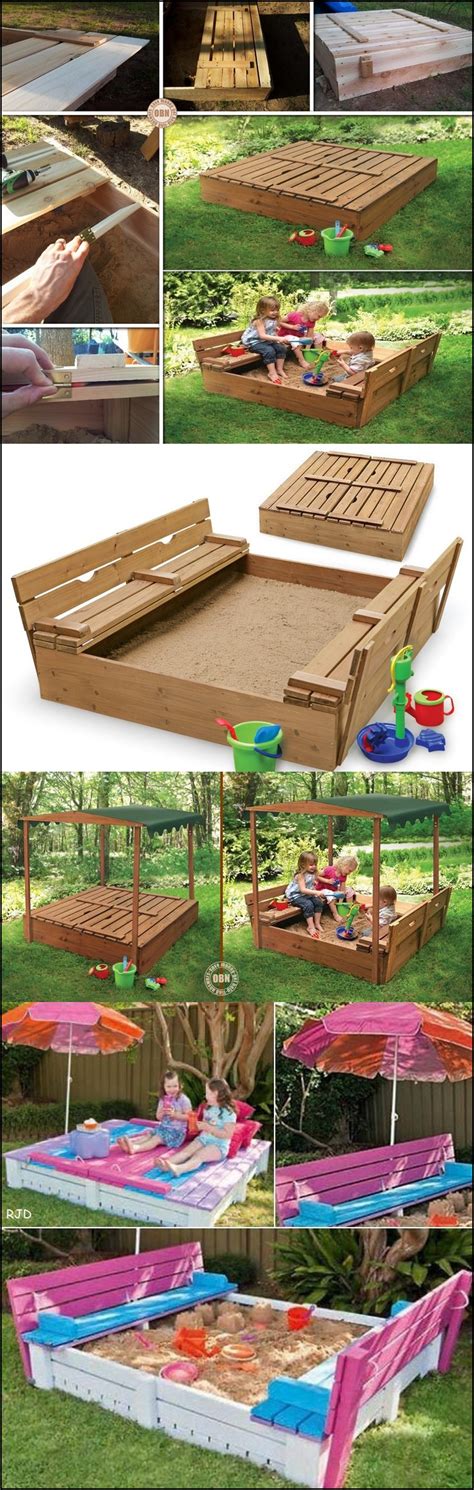 Wonderful DIY Sandbox with cover