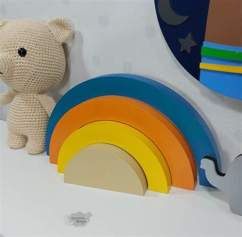 Arco Iris Em Mdf Decora O Quarto Infantil Cores Fortes Elo