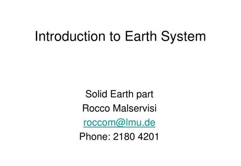 PPT Introduction To Earth System PowerPoint Presentation Free