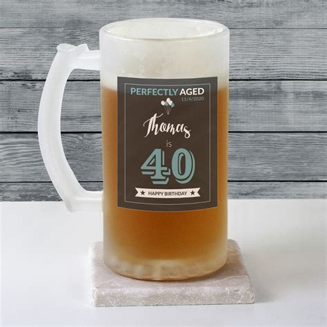 Personalized Birthday Frosted Glass Beer Stein Tsforyounow