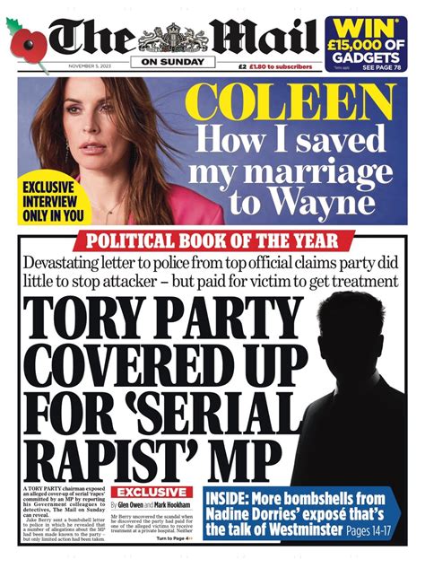 Mail On Sunday Front Page 5th Of November 2023 Tomorrow S Papers Today