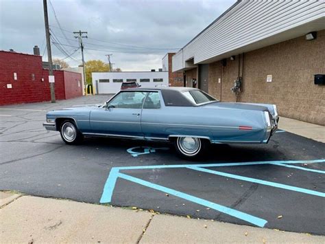 1973 Cadillac Coupe DeVille Blue 472CI V8 3 Speed Automatic For Sale