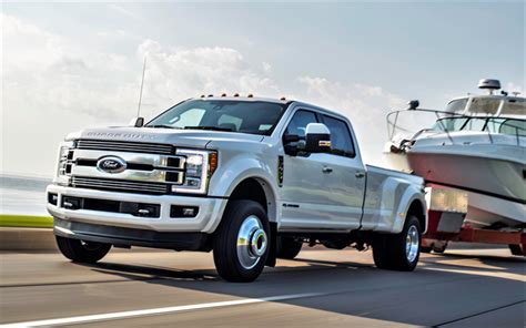 Download Wallpapers Ford F 450 Super Duty Limited 2018 4k White Big Suv Usa New F 450