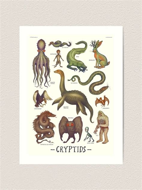 Cryptids Cryptozoology Species Art Print For Sale By Vlad Stankovic