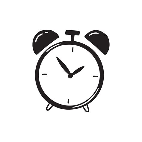 Hand drawn simple retro Alarm Clock 10948976 Vector Art at Vecteezy