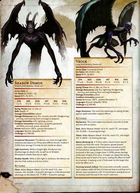 Dnd 5e Monster Manual Shadow Creatures Dnd Dragons Dandd Dungeons