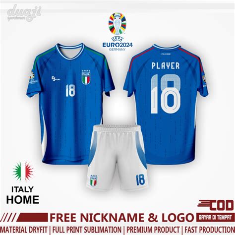 Jual JERSEY TIMNAS ITALY EURO 2024 HOME AWAY FULL PRINTING PREMIUM