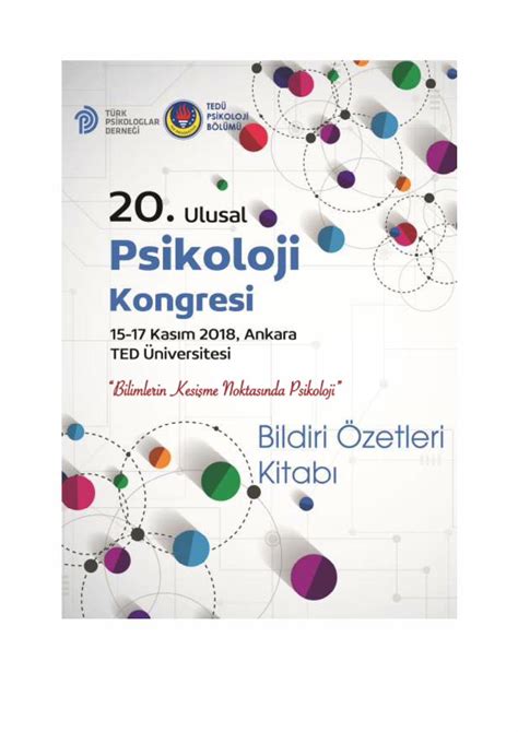 Pdf Ulusal Psikoloji Kongresi Biimlerin Kesi Me Klinik