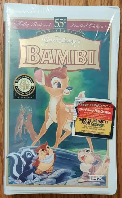 BAMBI VHS 55TH Anniversary Masterpiece Walt Disney New Sealed Limited