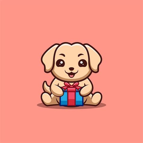 Premium Vector Retriever Sitting T Box Cute Creative Kawaii Cartoon Mascot Logo