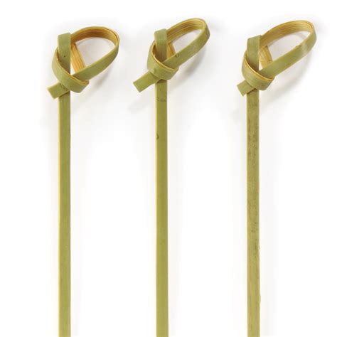 Bamboo Knot Picks Skewers Green Etsy