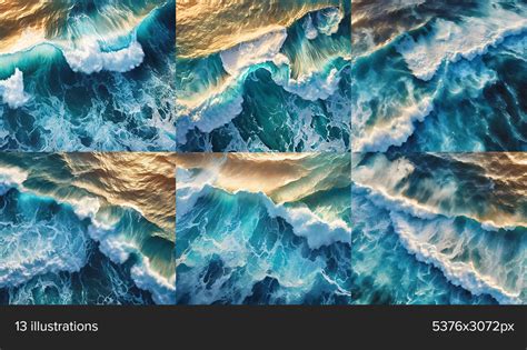 Ocean Waves Art on Yellow Images Creative Store - 131167