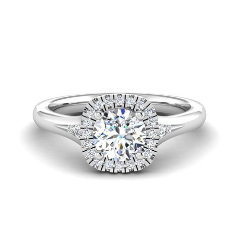 Arise Jewel Round Cut Halo Engagement Ring 1 3 Ct Lab Created