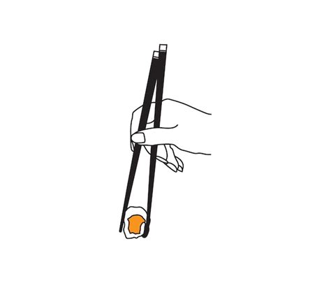 Premium Vector Vector Hand Holding Chopstick With A Sushi Continuous