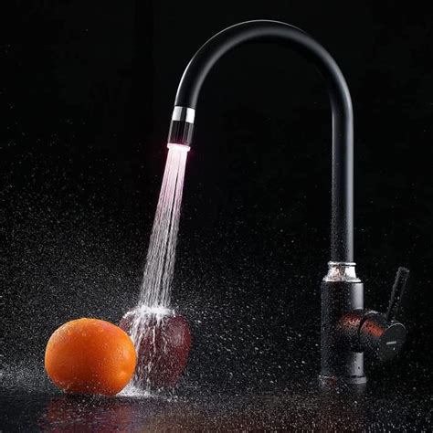 Lonheo Noir Robinet Mitigeur De Cuisine Led Couleurs Changeant