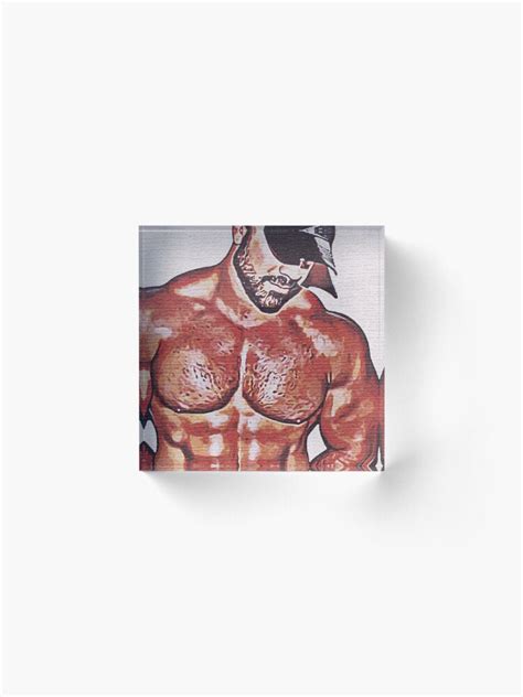 Sexy Hunk Muscled Man Abs Male Model Male Erotic Nude Male Nude Acrylic Block For Sale By