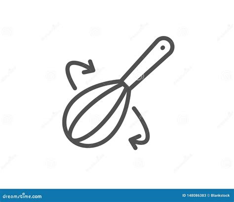 Cooking Whisk Line Icon Cutlery Sign Food Mix Vector Stock Vector