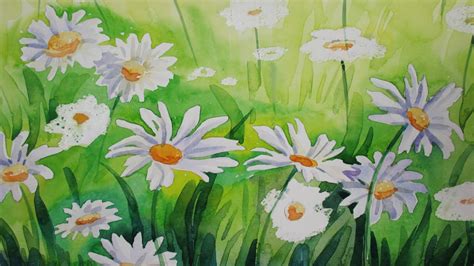 How To Paint Daisies In Watercolor Step By Step Tutorial YouTube