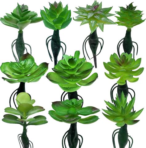 Woohome 10 PCS Fake Succulent Plants Faux Succulent Artificial