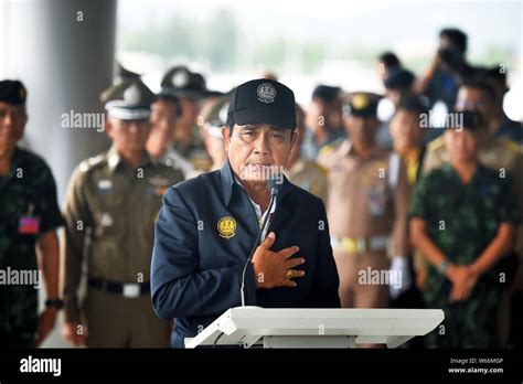 Prayut Chan-o-cha, Prime Minister of Thailand, delivers a speech as he ...