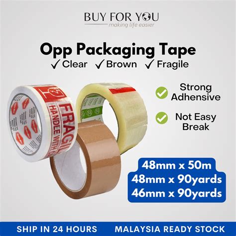 Ready Stock Opp Tape Mm Clear Transparent Packaging Tape Mm X M