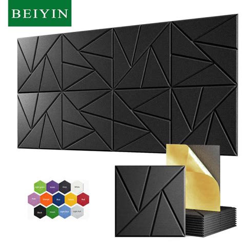 Beiyin Pcs Acoustic Panels Self Adhesive Sound Proof Panels Diy