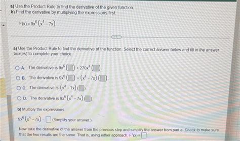 [solved] A Use The Product Rule To Find The Deriv Solutioninn