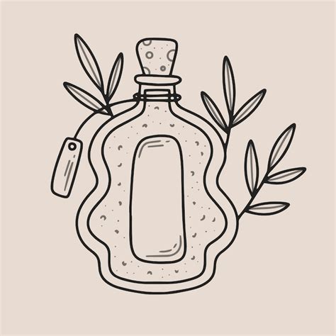 Premium Vector Hand Drawn Vintage Bottle With Magic Potion