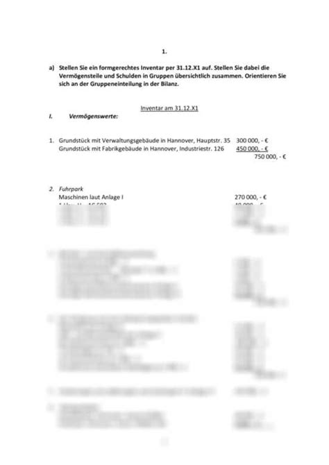 Einsendeaufgabe Gebu Xx K Grundlagen Der Buchf Hrung Inventur