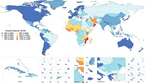 Global Map Age Standardized Prevalence Of Cvd In 2015 Download