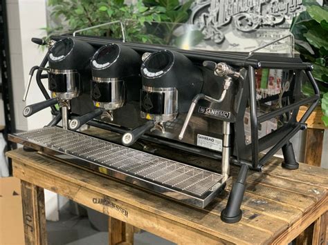 SAN REMO CAFE RACER 3 GROUP NAKED BLACK ESPRESSO COFFEE MACHINE