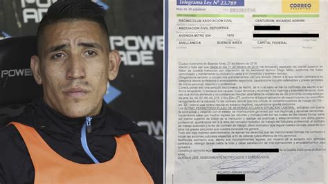 Ricardo Centurión Intimó A Racing Y Amenazó Con Iniciar Acciones