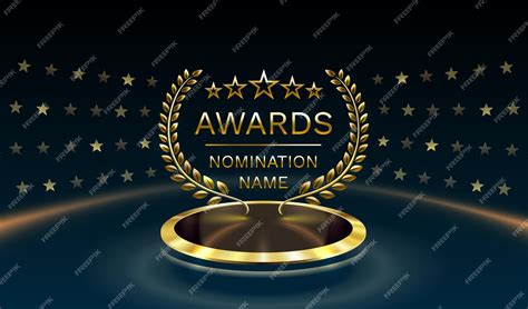 Premium Vector Awards Nomination Name Podium Golden Prize Event Scene