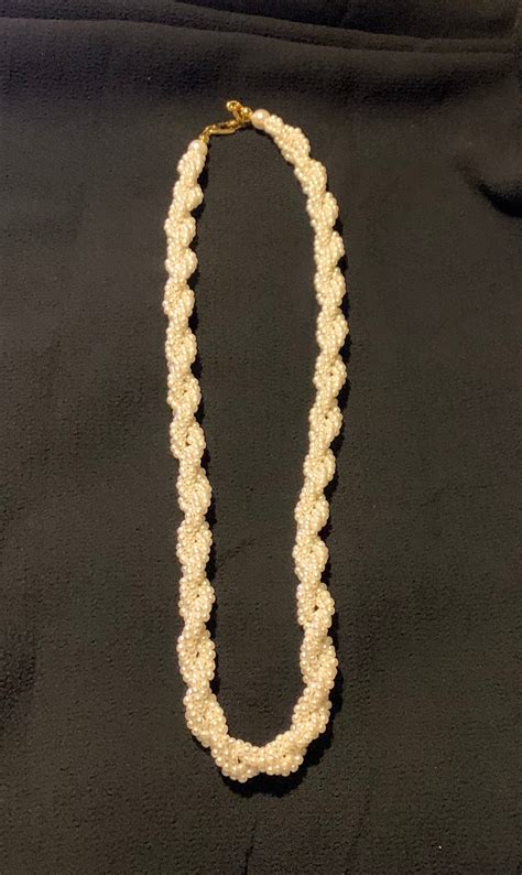 Napier Twisted Pearl Necklace With Gold Tone Clasp Etsy