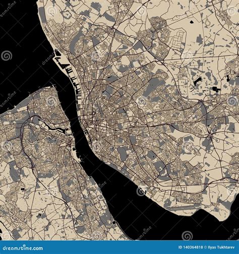 Map of the City of Liverpool, United Kingdom Stock Illustration