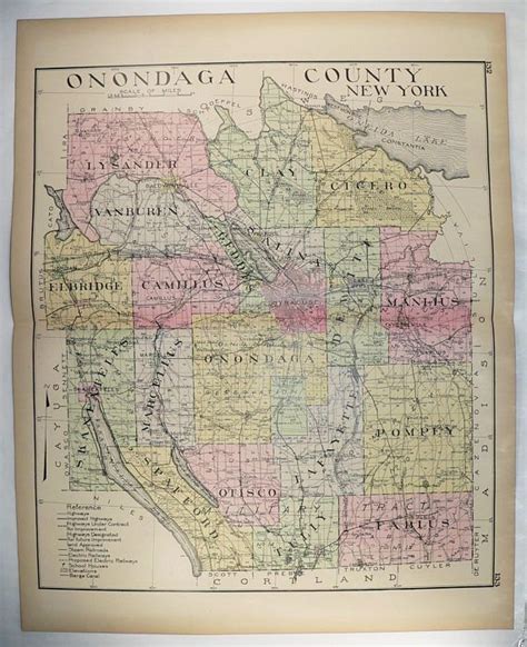 Antique Maps, Vintage World Maps, Oneida Lake, Skaneateles Lake ...