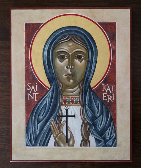 St Kateri Tekakwitha Hand Painted Icon Byzantine Icon Catholic Icon