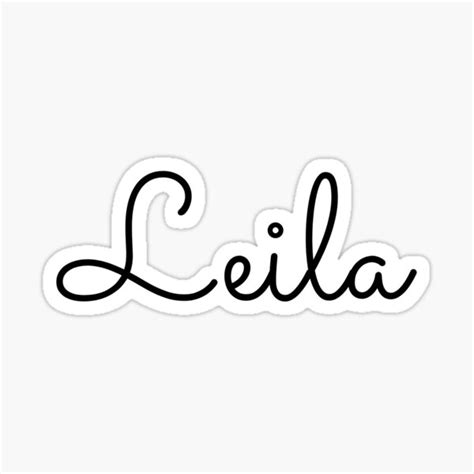 Writing Leila Name Label Black Sticker For Sale By Normadworld Redbubble