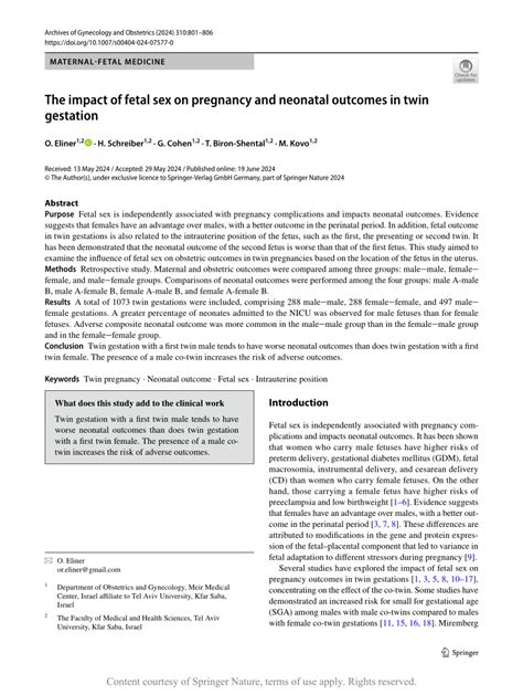 The Impact Of Fetal Sex On Pregnancy And Neonatal Outcomes In Twin