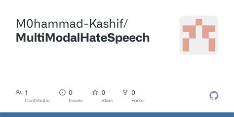 GitHub M0hammad Kashif MultiModalHateSpeech