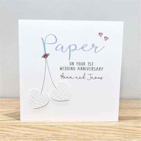 Personalised 1st Anniversary Card Personalised Paper Wedding