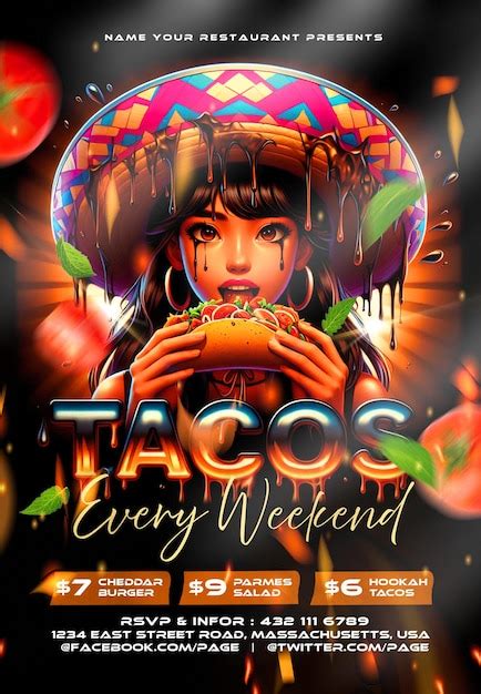 Premium Psd Tacos Flyer Psd Template